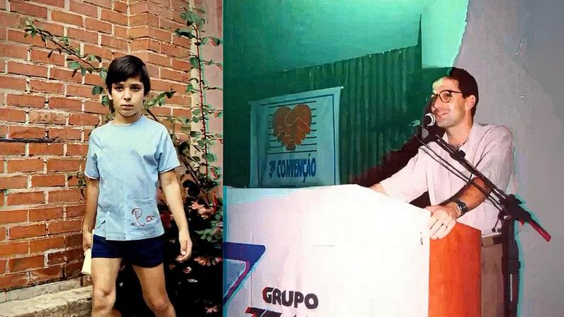 Romeu Zema em fotos de época que serão exibidas em lançamento de pré-candidatura (Foto: Reprodução)