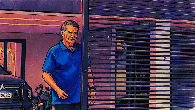 Ex-presidente Jair Bolsonaro em sua casa, onde está em prisão domiciliar (Foto: Reprodução)