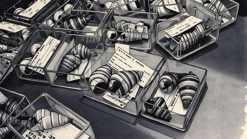 Vários espécimes de ‘Liguus fasciatus’ preservados na coleção de malacologia do Museu Nacional de Ciências Naturais, em Madrid (Foto: Reprodução)