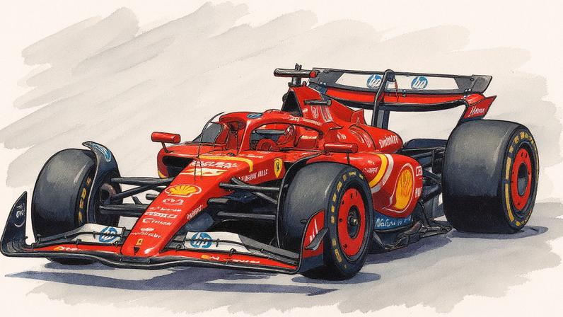 Charles Leclerc, da Ferrari, participa da corrida sprint no autódromo de Interlagos, em novembro de 2024 (Foto: Reprodução)