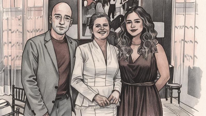 Afonso, Odete e Heleninha posam para a foto (Foto: Reprodução)