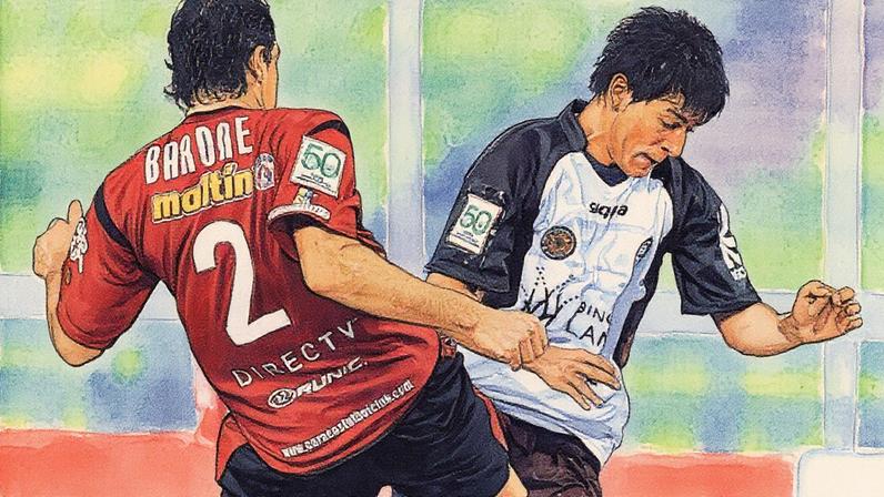 Jovem jogador Germán Cano em ação no Lanús (Foto: Reprodução)