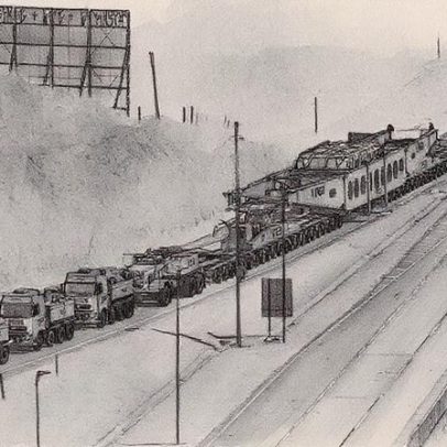 Carreta de 840 toneladas e 59 eixos realiza descida histórica na Serra das Araras