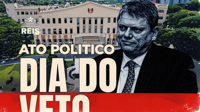 Deputado Reis, do PT, convoca protesto contra o governo Tarcísio (Foto: Reprodução)