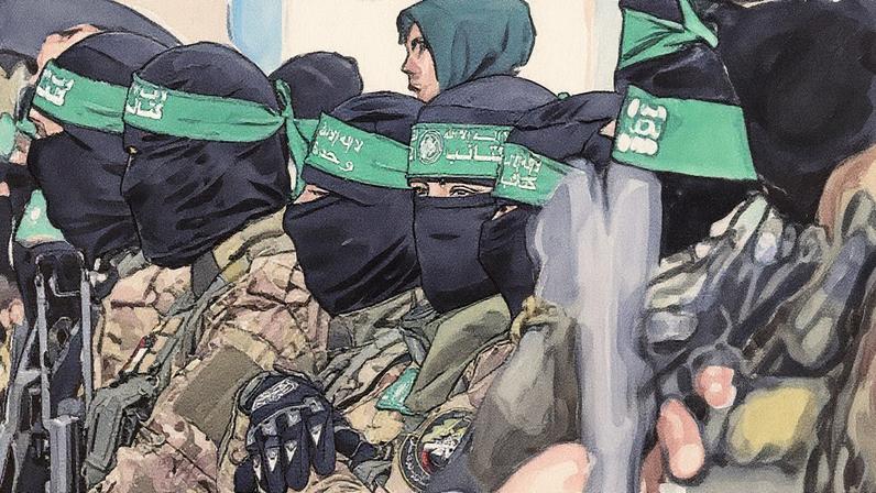 Multidão observa e elogia as Brigadas Qassam, ala armada do Hamas (Foto: Reprodução)