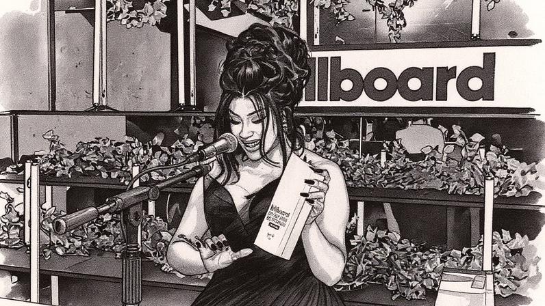 Cardi B aceita o prêmio de impacto do ano de 2025 no evento R&B/Hip-Hop Power Players em Brooklyn (Foto: Reprodução)