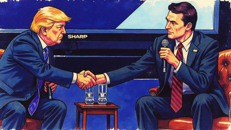 Presidente Donald Trump cumprimenta Charlie Kirk durante o Generation Next Summit na Casa Branca (Foto: Reprodução)