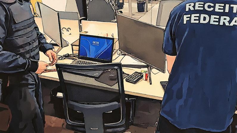 Policiais e agentes da Receita Federal participam de operação que investiga sistema financeiro de fintechs ligadas ao crime organizado (Foto: Reprodução)