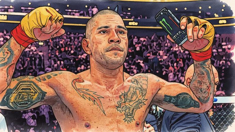 Alex Pereira comemora no Octógono após a vitória sobre Khalil Rountree Jr. no UFC 307, em outubro de 2024. (Jeff Bottari/Zuffa LLC)
