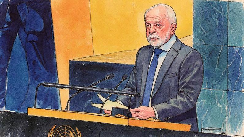 Presidente do Brasil discursa em cúpula da ONU sobre criação de um Estado palestino em Nova York (Foto: Reprodução)