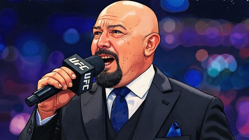 UFC Octagon announcer Joe Martinez introduces a fight