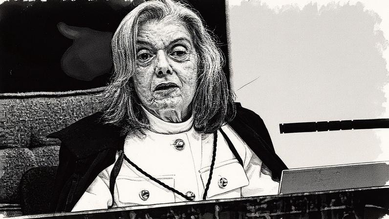 Ministra Cármen Lúcia durante sessão na Primeira Turma do Supremo Tribunal Federal (STF) no julgamento de réus do Núcleo 1 da trama golpista (Foto: Reprodução)