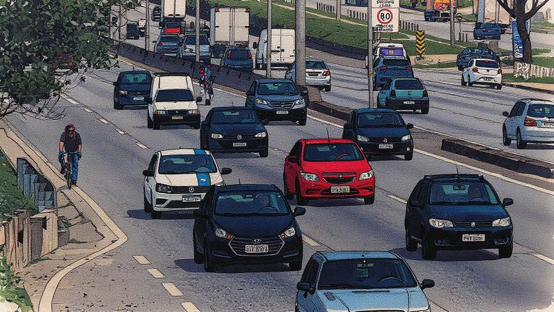 Trecho da rodovia Raposo Tavares, uma das principais vias de São Paulo (Foto: Reprodução)