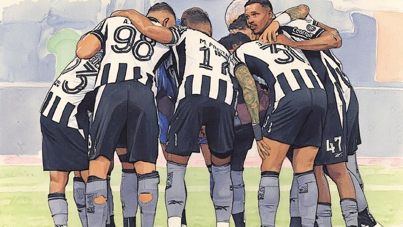 Jogadores do Botafogo se preparam para o jogo contra o Vasco pela Copa do Brasil (Foto: Reprodução)