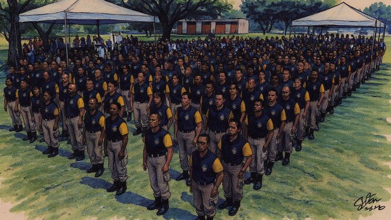 Agentes participam de solenidade (Foto: Reprodução)