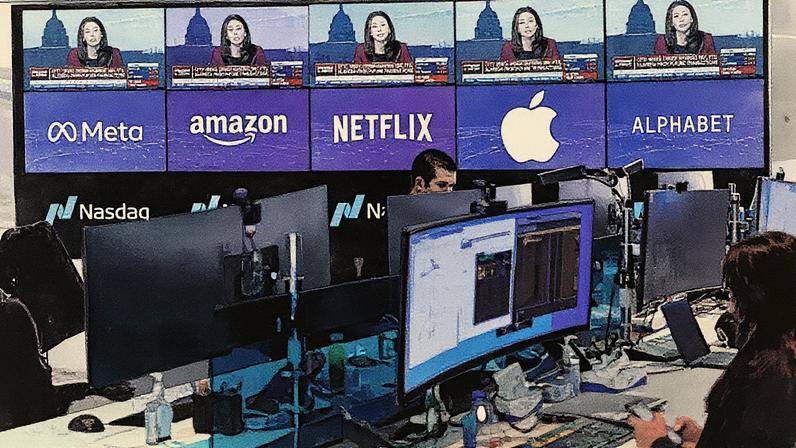 Ações de tecnologia em exibição na Nasdaq (Foto: Reprodução)