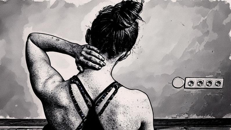 A tensão nos músculos do pescoço e a postura dos ombros caindo para a frente são consequências do olhar constante para as telas (Foto: Reprodução)