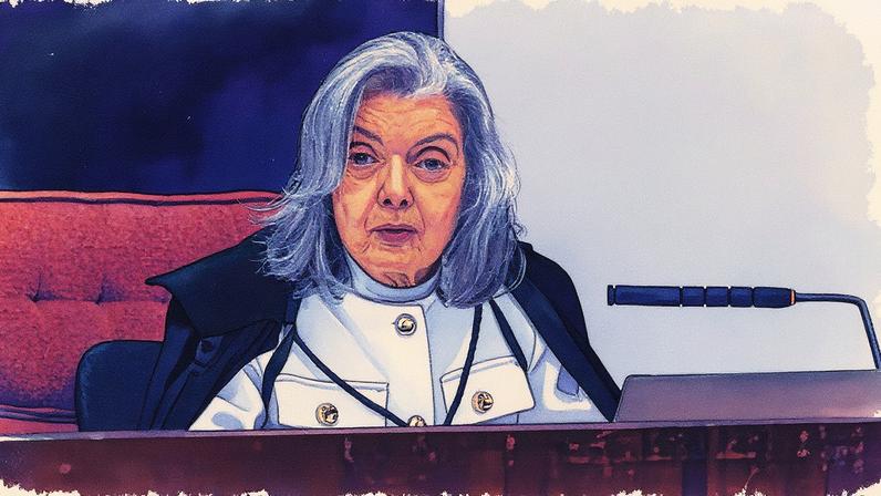Ministra Cármen Lúcia durante julgamento de Bolsonaro no STF (Foto: Reprodução)