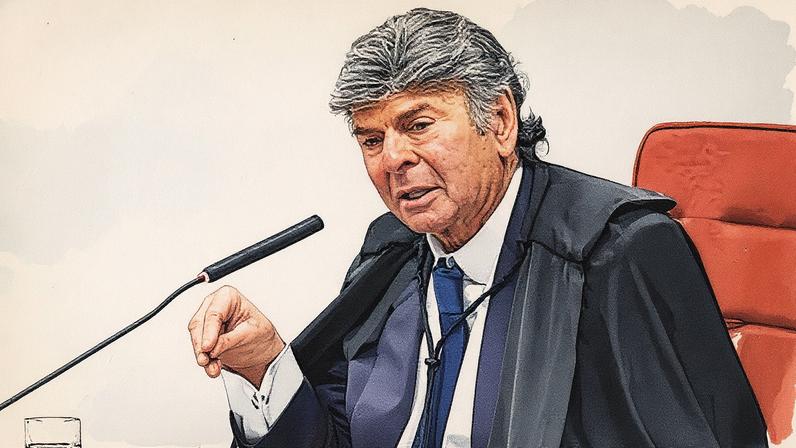 Ministro Luiz Fux vota durante o julgamento da trama golpista (Foto: Reprodução)