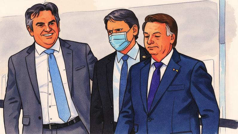 O então presidente Jair Bolsonaro, acompanhado dos ministros Tarcísio Freitas e Ciro Nogueira, durante evento oficial (Foto: Reprodução)