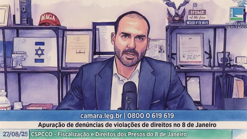 Deputado Eduardo Bolsonaro está nos Estados Unidos (Foto: Reprodução)