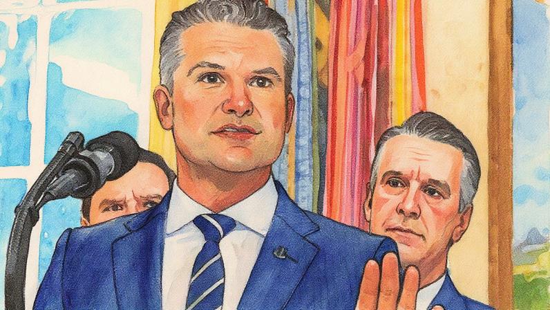 Secretário de Defesa Pete Hegseth em evento (Foto: Reprodução)