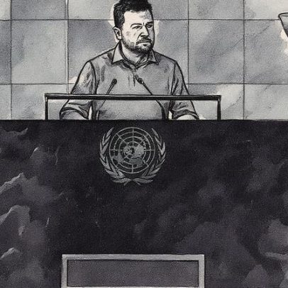 Zelenski liga paz global a força militar