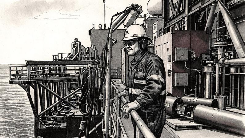 Plataforma de extração de petróleo no Espírito Santo (Foto: Reprodução)