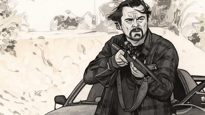 Leonardo DiCaprio em cena do filme 'Uma batalha após a outra' (Foto: Reprodução)