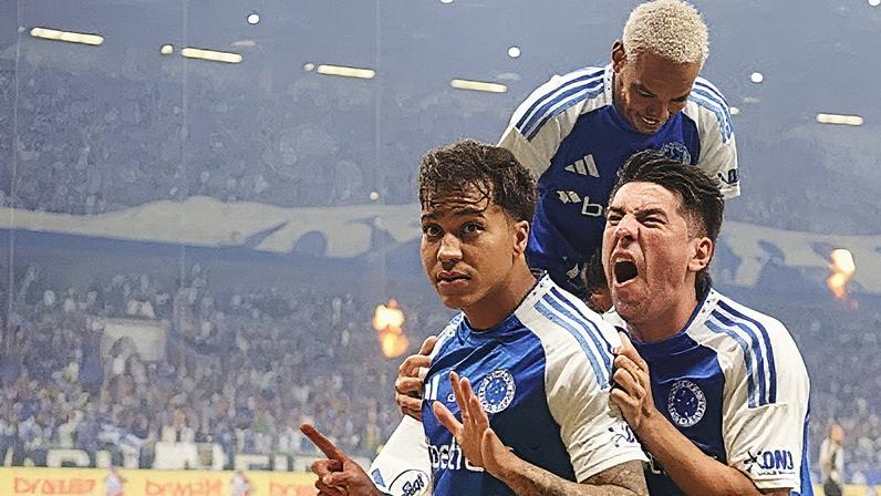 Kaio Jorge comemora gol durante partida entre Cruzeiro e Atlético-MG pelas quartas de final da Copa do Brasil (Foto: Reprodução)