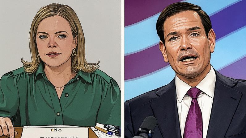 Gleisi Hoffmann, ministra da SRI, responde a Marco Rubio, secretário de estado do governo Trump (Foto: Reprodução)