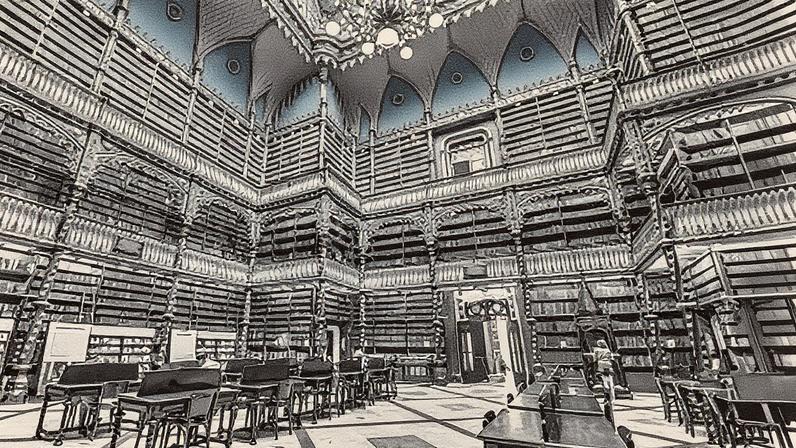 Real Gabinete Português de Leitura localizado no centro do Rio de Janeiro, com acervo de mais de 350 mil obras (Foto: Reprodução)