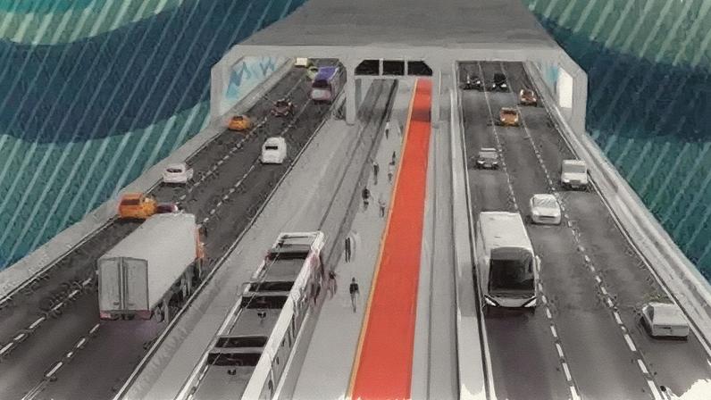 Túnel Santos-Guarujá em construção (Foto: Reprodução)