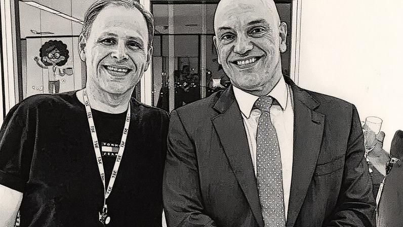 Eduardo Tagliaferro e Alexandre de Moraes posam para a foto (Foto: Reprodução)