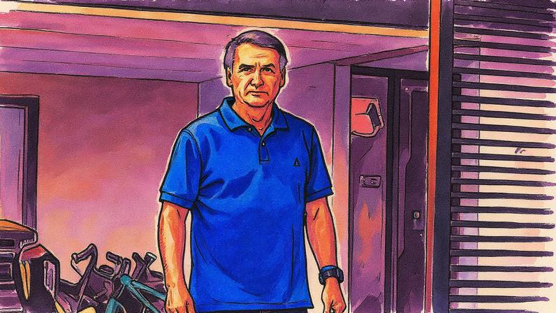Ex-presidente Jair Bolsonaro em prisão domiciliar em Brasília (Foto: Reprodução)