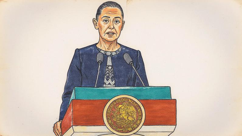 Claudia Sheinbaum em evento no Palácio Nacional, na Cidade do México (Foto: Reprodução)