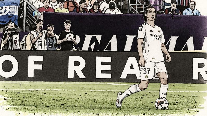 Zagueiro do time sub-19 do Real Madrid em campo (Foto: Reprodução)