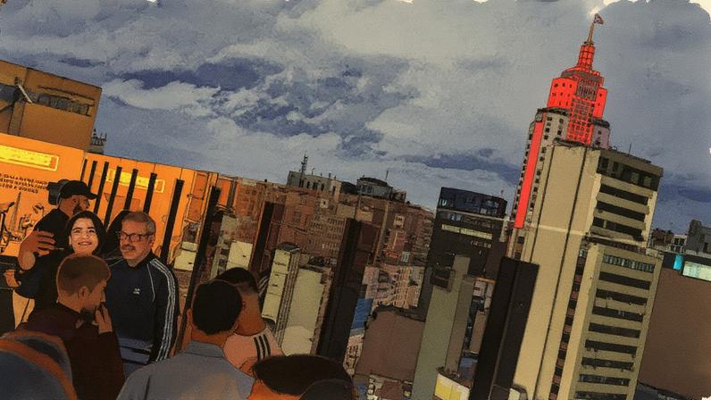 Frequentadores participam de festa em balada localizada no Edifício Fernão Dias, no Viaduto Santa Ifigênia (Foto: Reprodução)