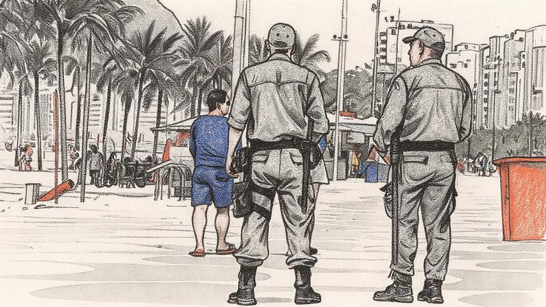 Guarda Municipal patrulha a orla do Rio (Foto: Reprodução)