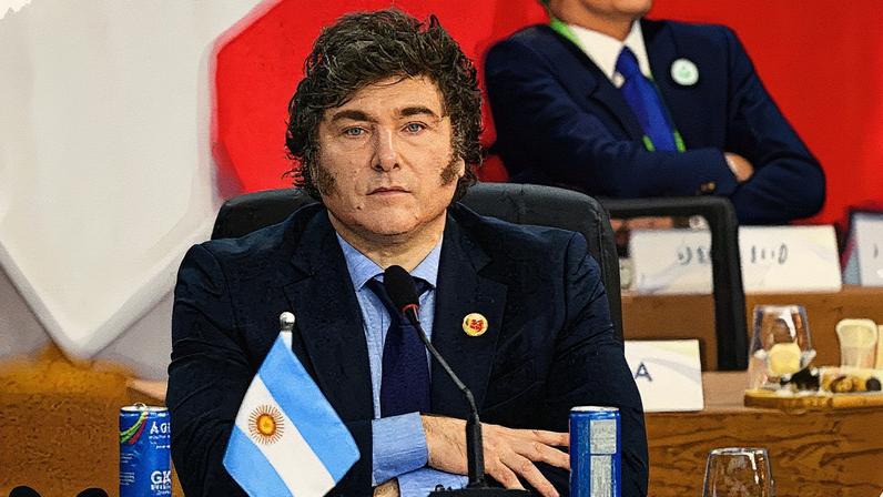Javier Milei participa de reunião do G20 no Rio de Janeiro (Foto: Reprodução)