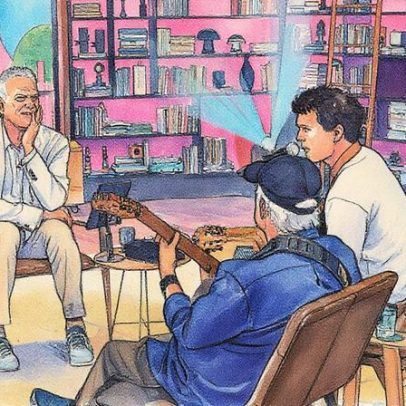 Pedro Bial se emociona ao receber o filho em seu programa de entrevistas