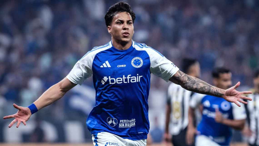 Kaio Jorge comemora gol do Cruzeiro contra o Atlético-MG na Copa do Brasil (Foto: Divulgação/Gustavo Aleixo)