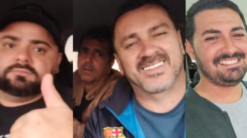 Quatro homens estão alinhados da esquerda para a direita: Afonso, Robishley, Rafael e Alencar (Foto: Reprodução)