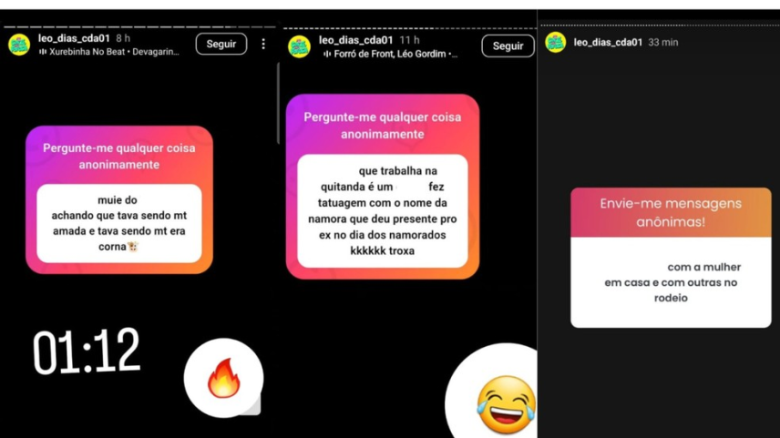 Postagens envolviam traições, exposição de relacionamentos e flertes (Foto: Reprodução)
