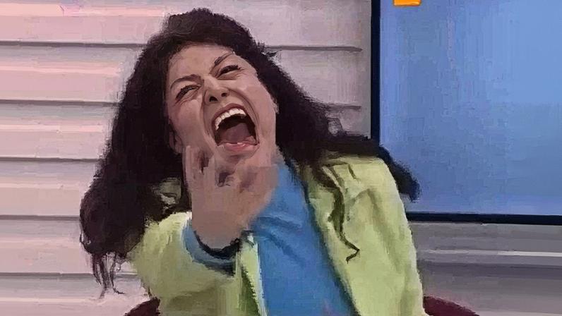 Gilda Nomacce aparece em uma transmissão ao vivo na Globo (Foto: Reprodução)