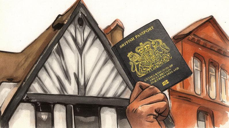 Homem segura passaporte do Reino Unido em Londres (Foto: Reprodução)