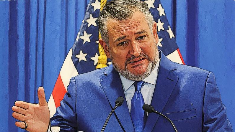 Senador dos EUA Ted Cruz fala durante coletiva de imprensa na Embaixada dos EUA, na Cidade do México (Foto: Reprodução)