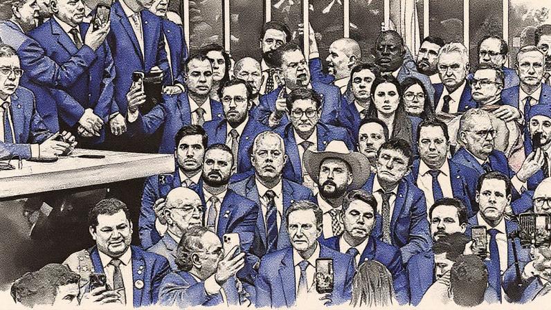 Deputados da oposição analisam a urgência do PL da Anistia (Foto: Reprodução)