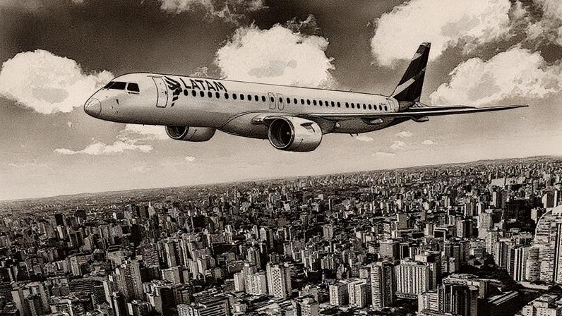 Aeronave da Latam em exibição (Foto: Reprodução)