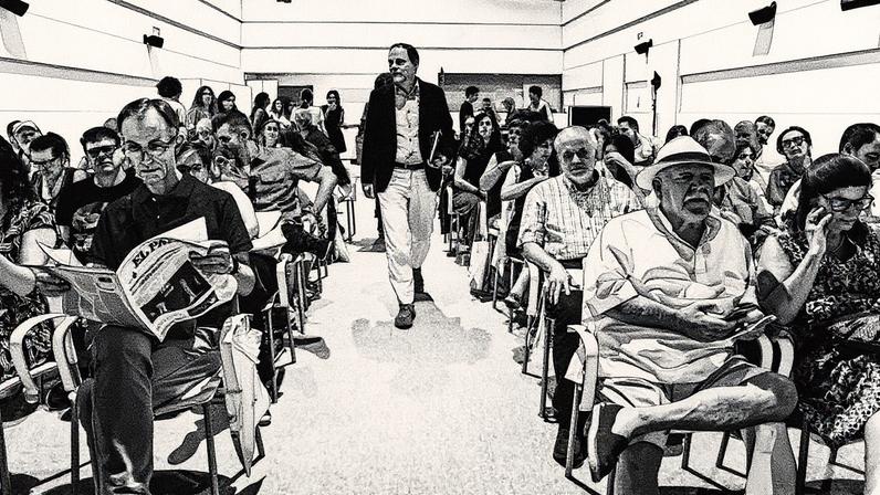 Diretor de EL PAÍS e jornalista durante encontro com assinantes na sede do diário em Madrid (Foto: Reprodução)